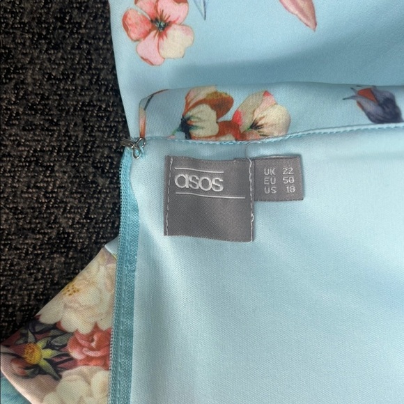 ASOS Stunning Blue Off-Shoulder Formal Dress with Stretch Plus sz 18 - Picture 13 of 16